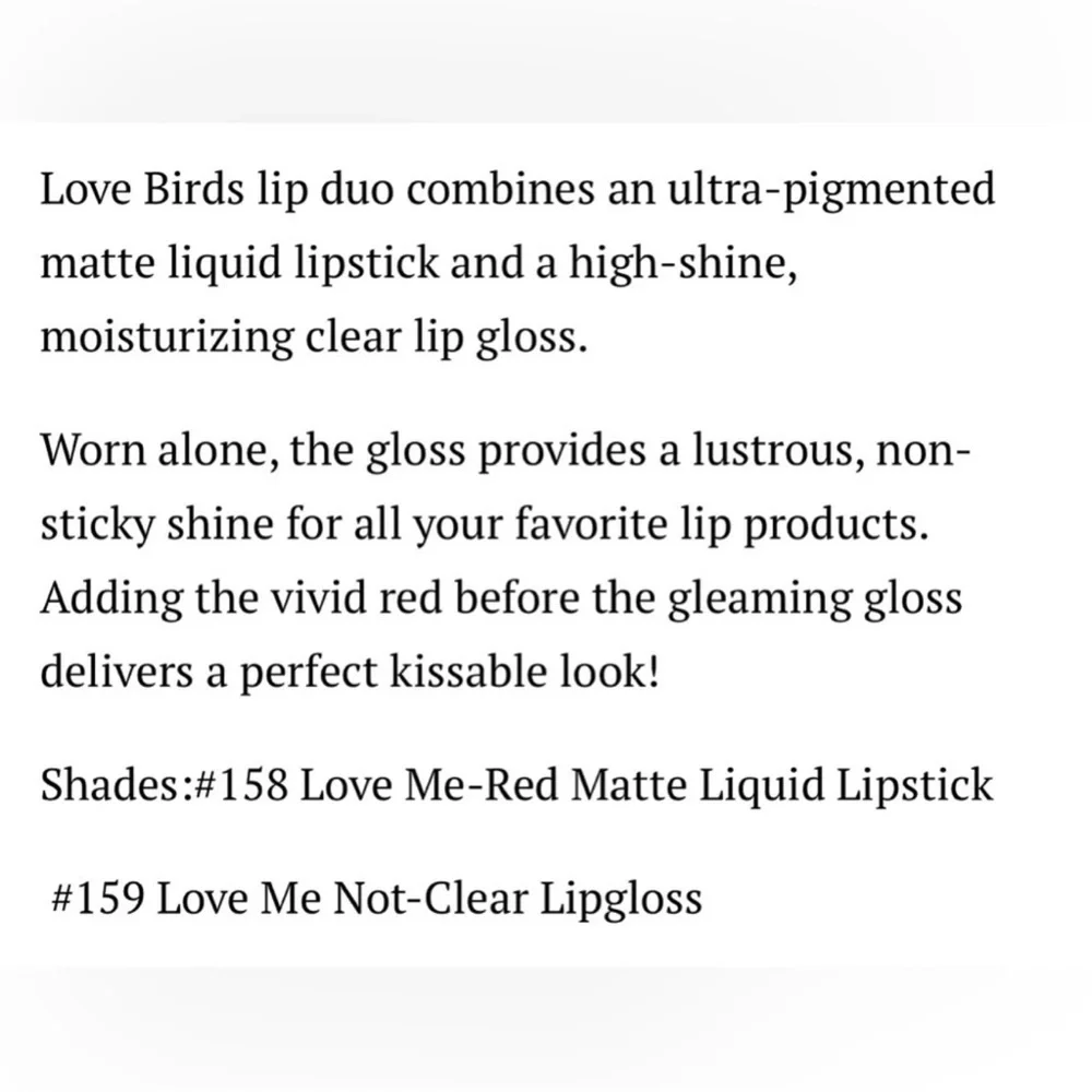 Pretty vulgar lovebirds Matte liquid lipstick & lip gloss duo love me new in box